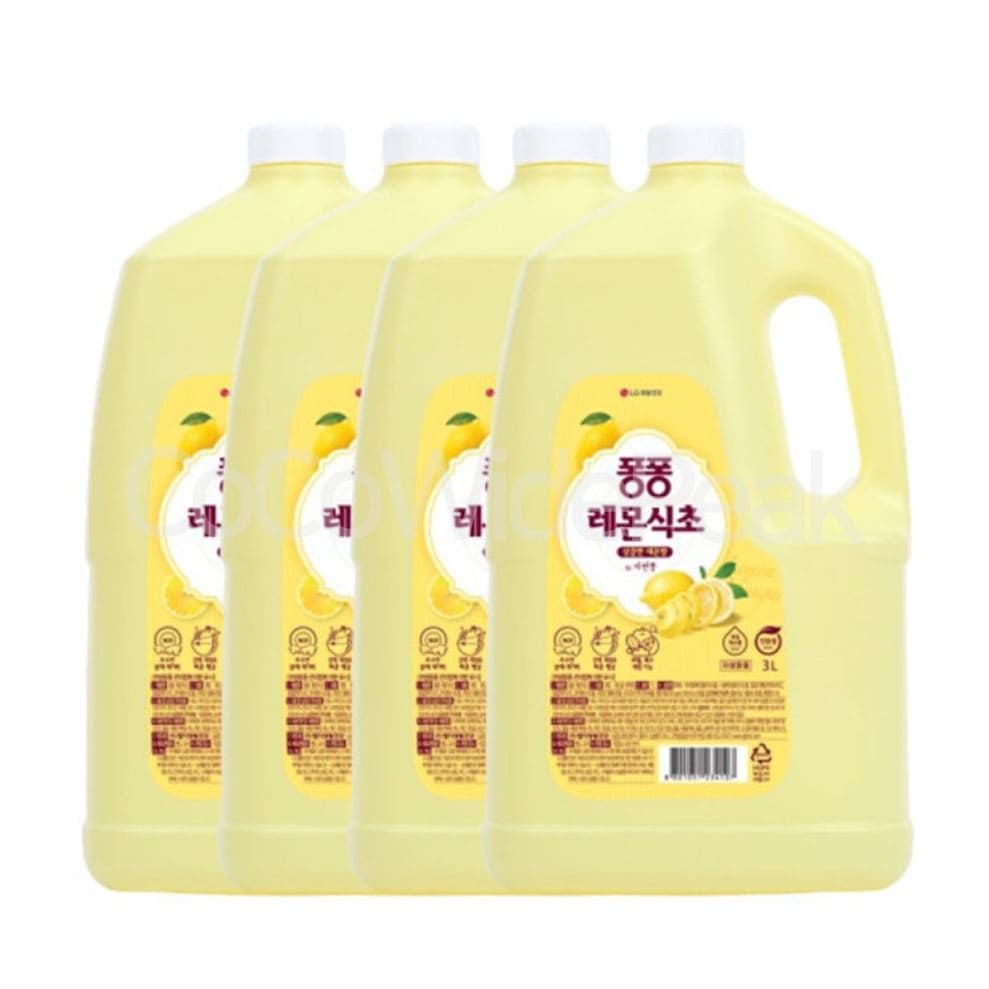 퐁퐁 주방세제 레몬식초 3000ml 4개