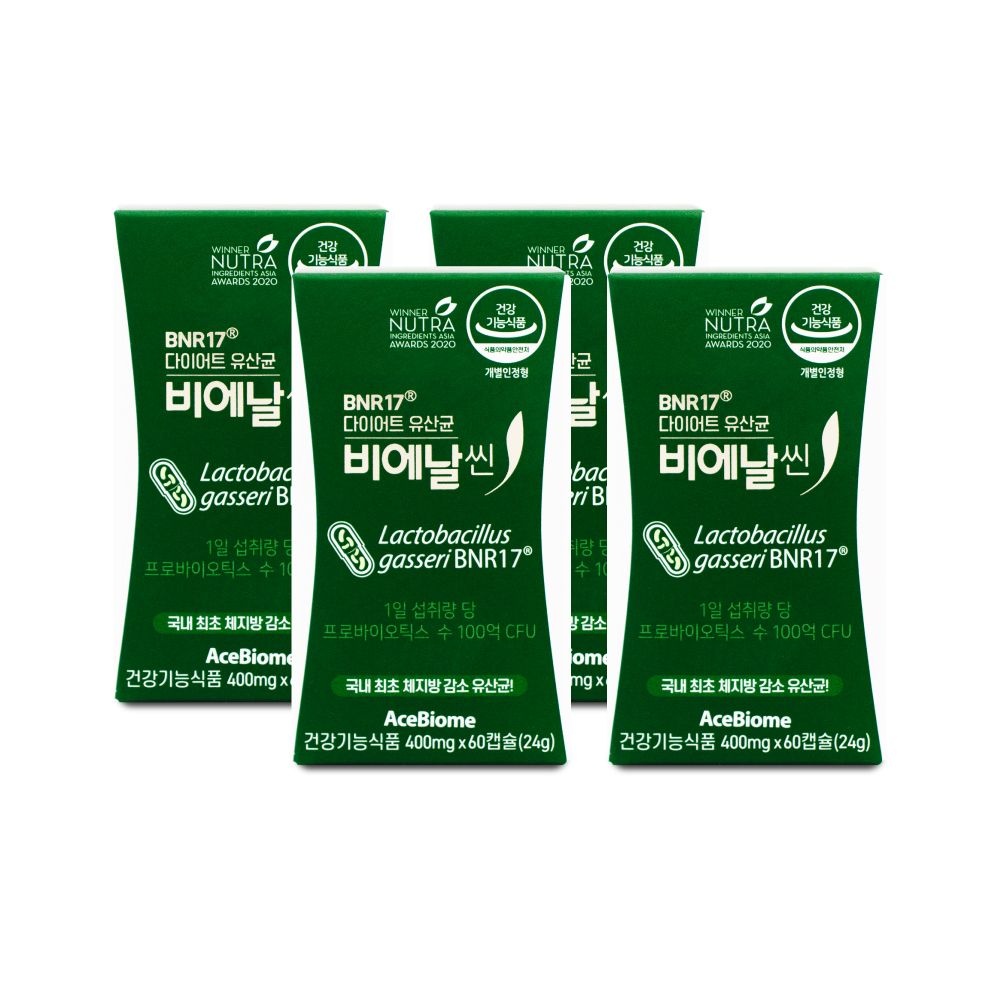 비에날씬 BNR17 다이어트 유산균 400mg x 60캡슐 X 4박스 I