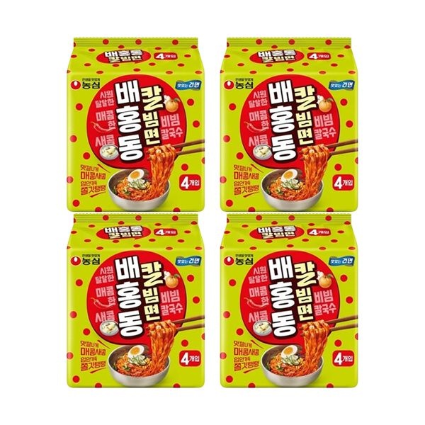 농심 농심 배홍동 칼빔면 128g 4입 4개 국민라면 식사대용 캠핑