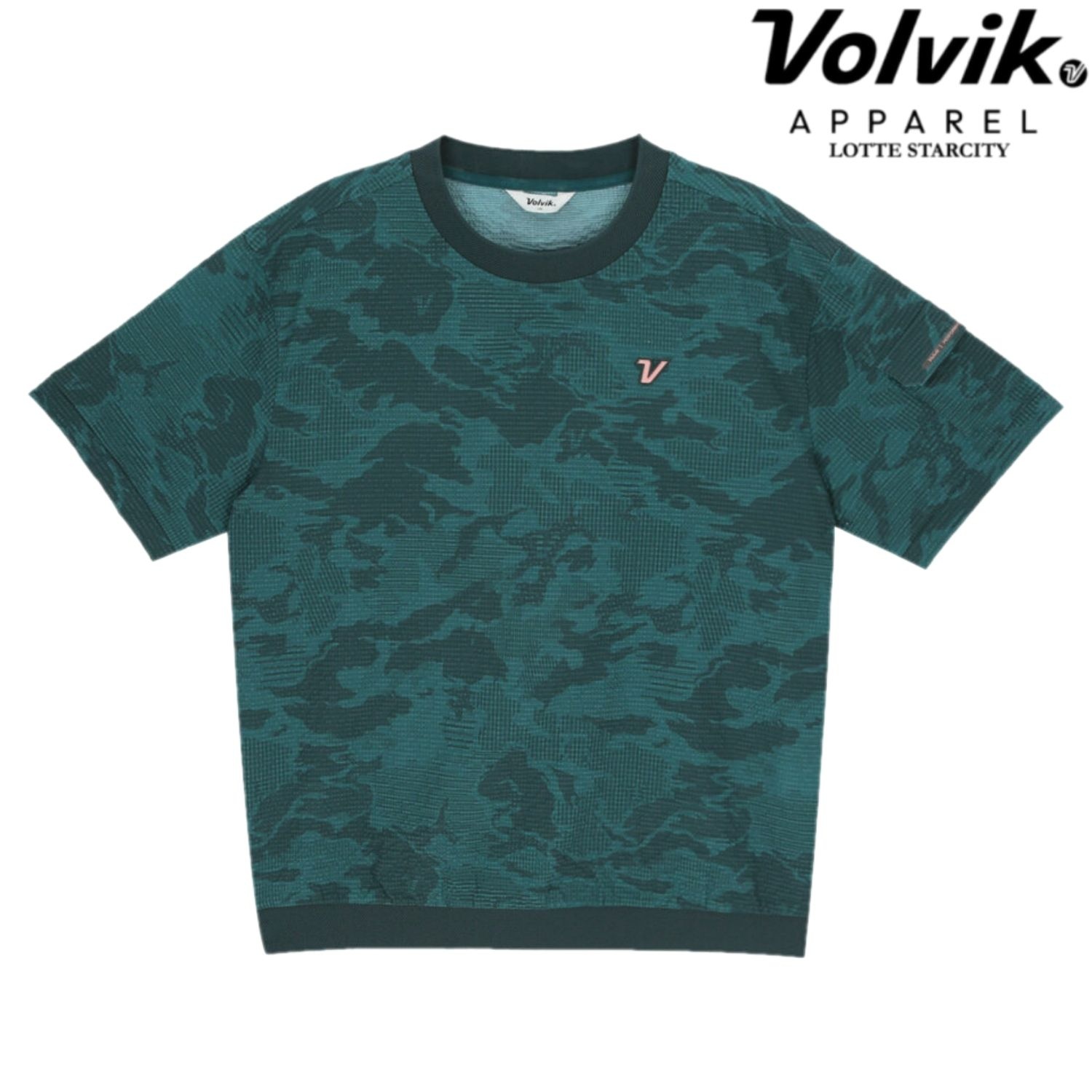 [롯데백화점] 볼빅 LAB 남성 골프 우븐 써커 패턴 프린트 라운드 반팔 티셔츠 VMTSQ454_KD LE1221555649