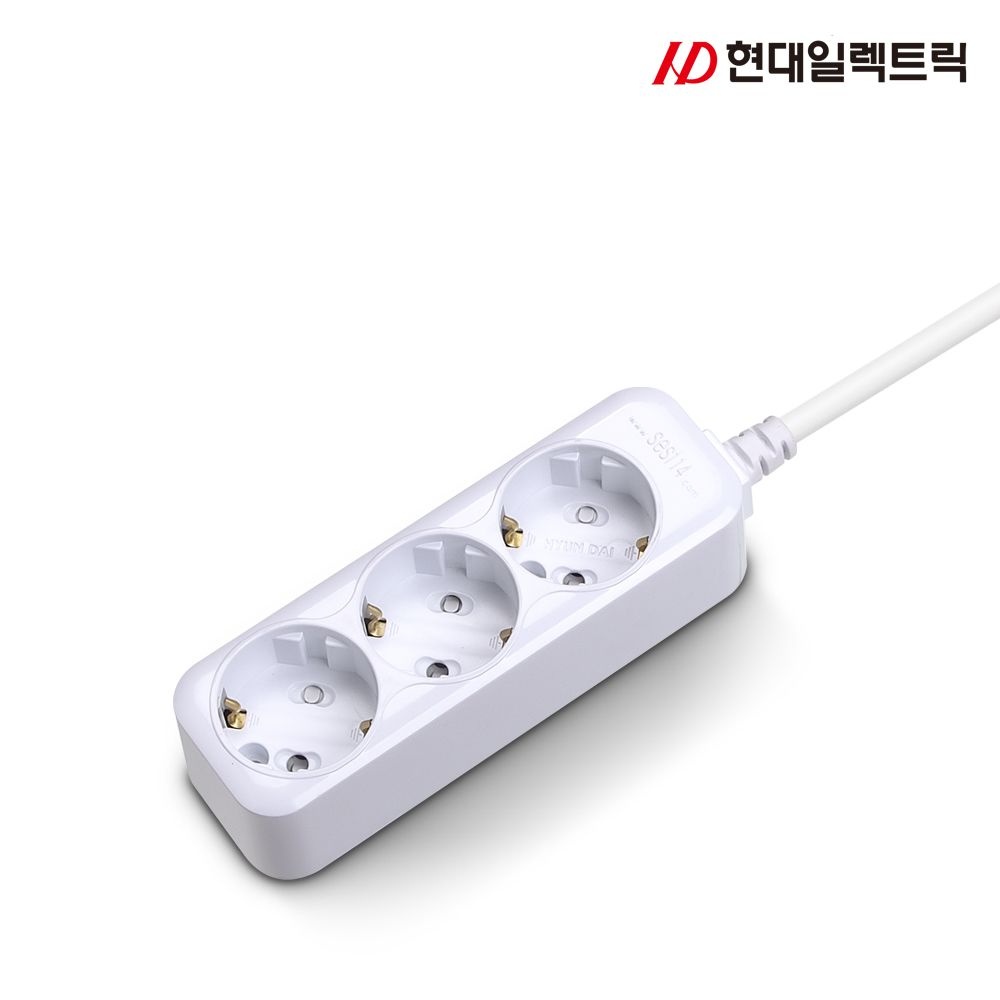 [오늘출발] 현대일렉트릭 현대 국산 일반 접지형 멀티탭 16A 멀티 콘센트 3구