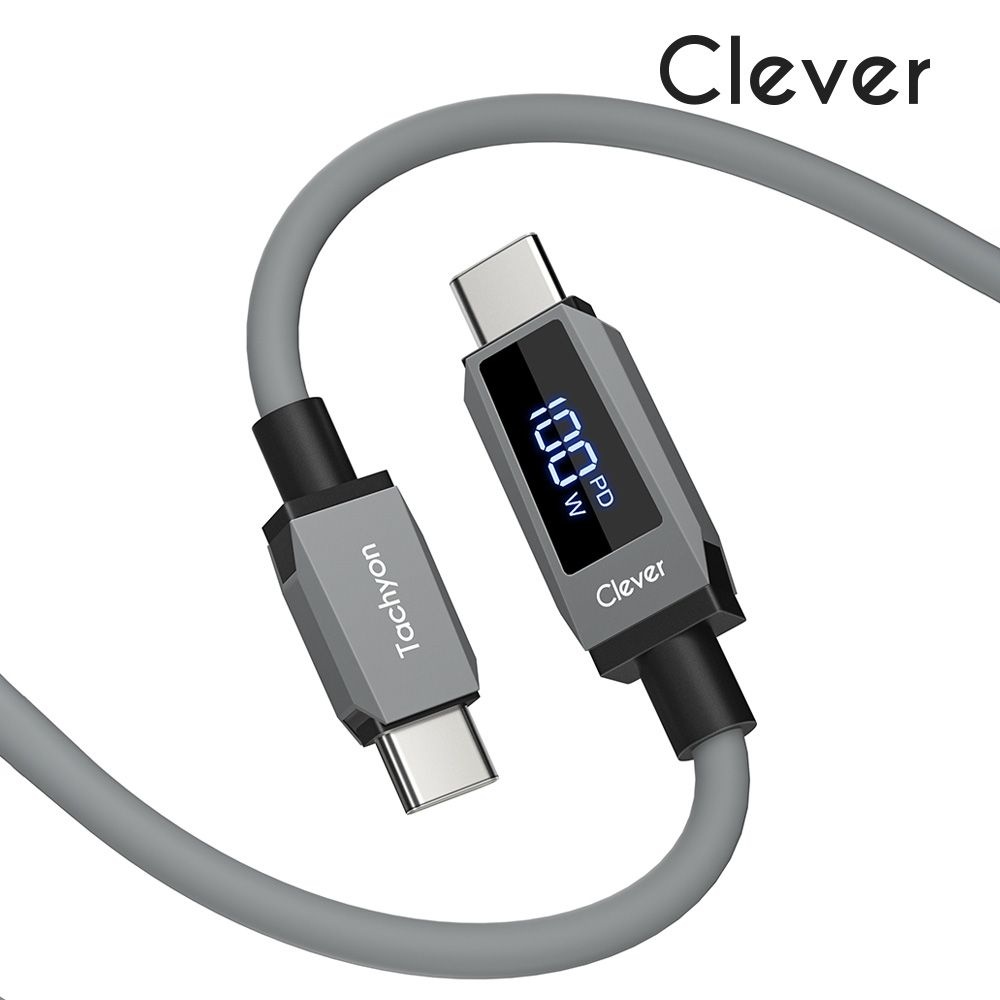 클레버타키온 코어PD 100W 출력확인 LED C타입 to C 초고속충전케이블 1.5M