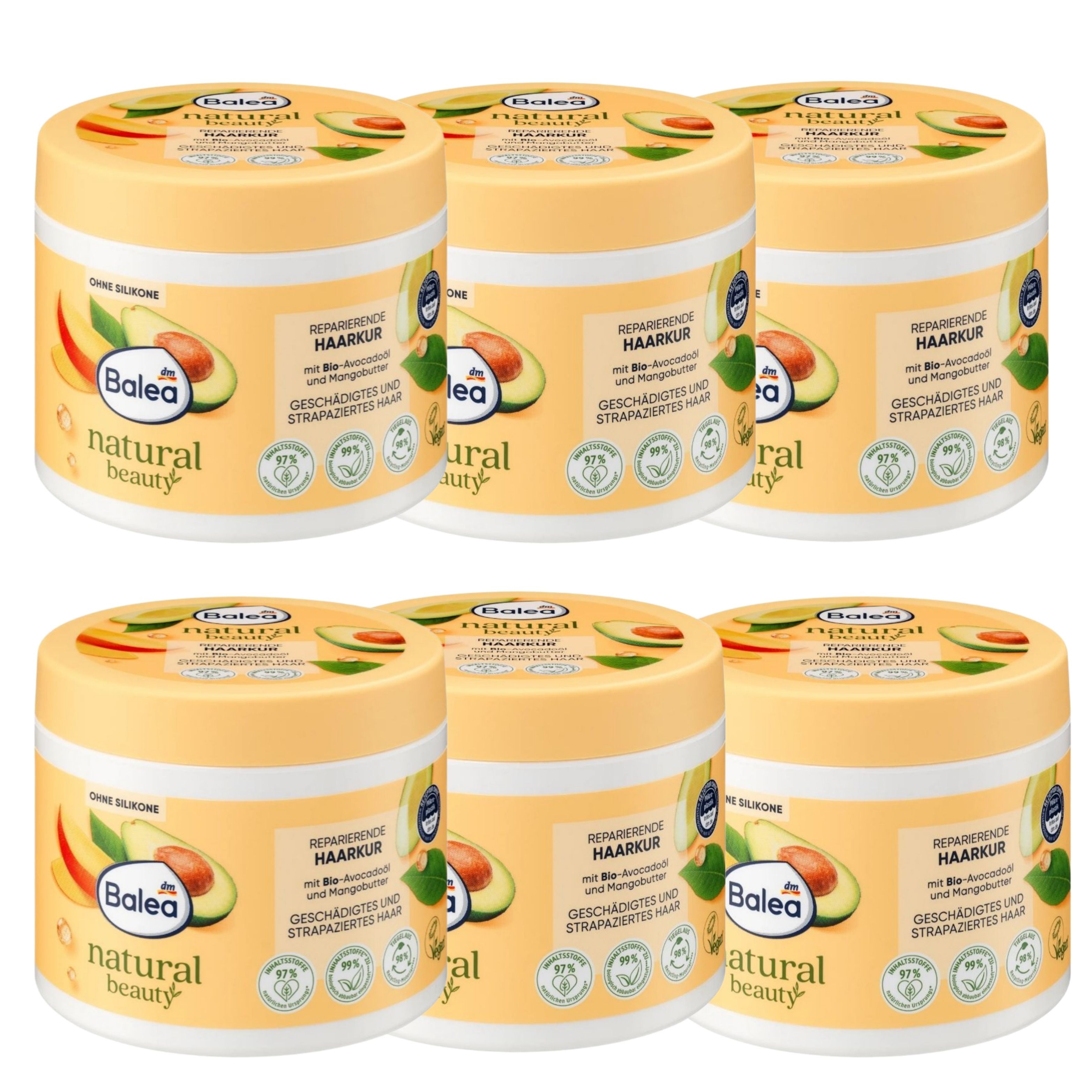 [해외] 발레아 리페어링 헤어마스크 아보카도 오일 망고 버터 함유 독일 dm 300ml, 6개