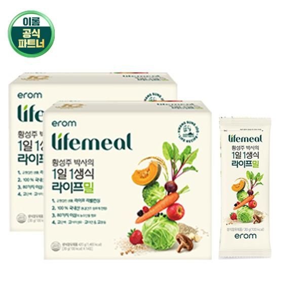 UnKnown 이롬 황성주 1일1생식 라이프밀 2박스 (30g x 28포) 205110 {MH}