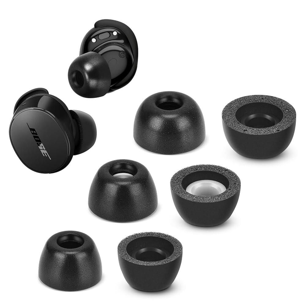 Tang Town [해외] Bose QuietComfort 이어버드 및 QC II 울트라 이어버드용 메모리 폼 팁, 실리콘 이어팁 통증 없음, 미끄럼 방지 교체용