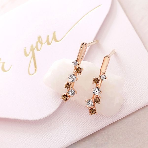 골드팡 18k 샤인아몬드빼빼로 귀걸이 데일리 스틱 데이 여자 친구 이벤트 선물