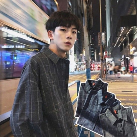 남자셔츠 남성 패션 긴팔 대학생 베이직 아이템 카라 체크셔츠