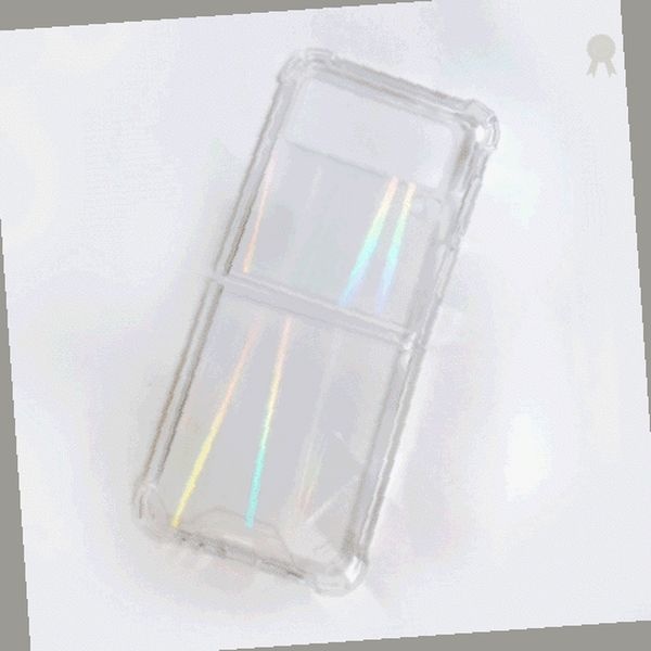 중국 폴더블폰 플립 폴드 전용 홀로그램 무지개빛 투명 범퍼 충격흡수 보호 커버 케이스