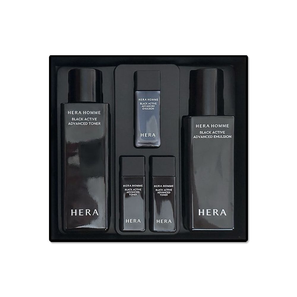 헤라 옴므 블랙 액티브 2종 세트 토너 125ml 에멀전 110ml 남성 기초 세트