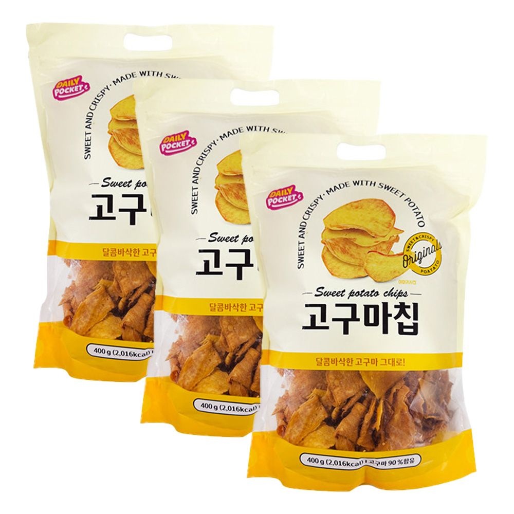 데일리포켓 고구마 그대로 고구마칩 400g x 3봉