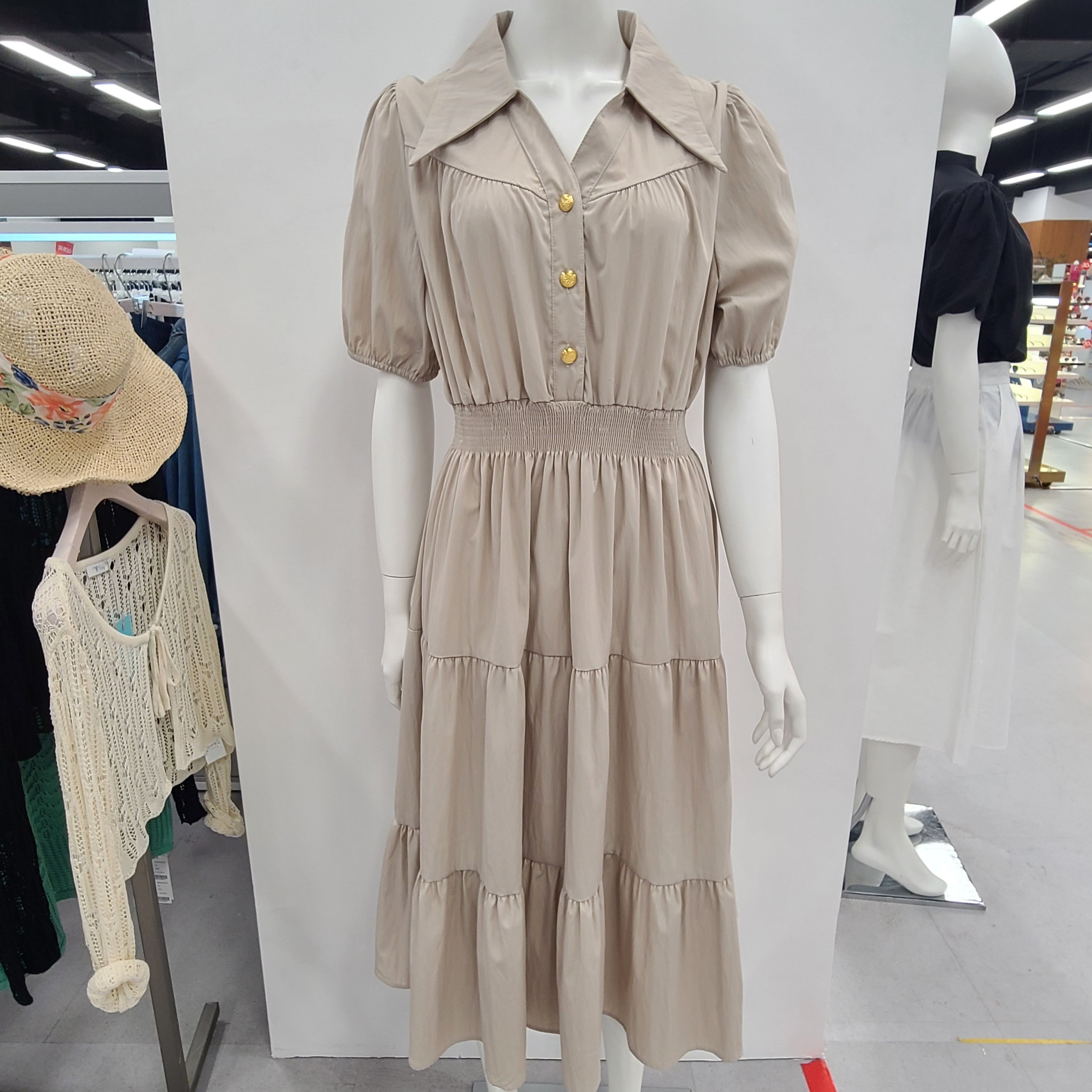 모노앤밀키 [모다아울렛][모노앤밀키]카라 단추원피스. MWG04OP12_CA 천안아산점