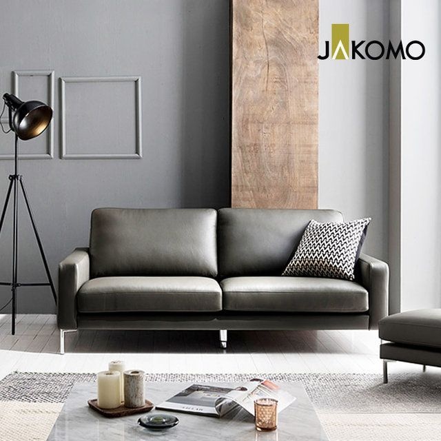 자코모 자코모 모네 3인 이태리 천연면피 소가죽 소파+스툴