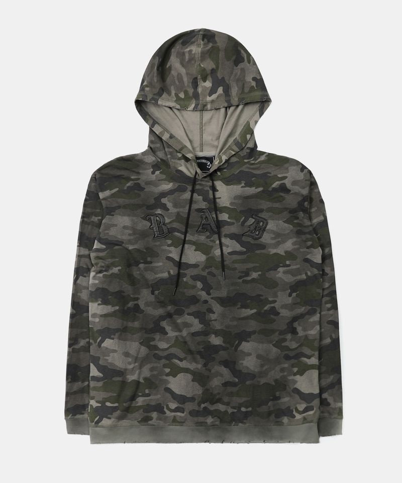 BADBLOOD 배드블러드 BADBLOOD 코스모 패치 후드 롱슬리브 그린카모 394773