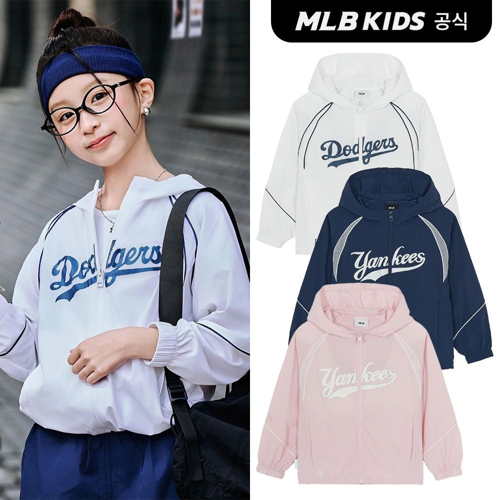 MLB 키즈 (공식)26SS 스포티브 바시티 스트레치 홑겹 바람막이 (3color) 7AWJV0163