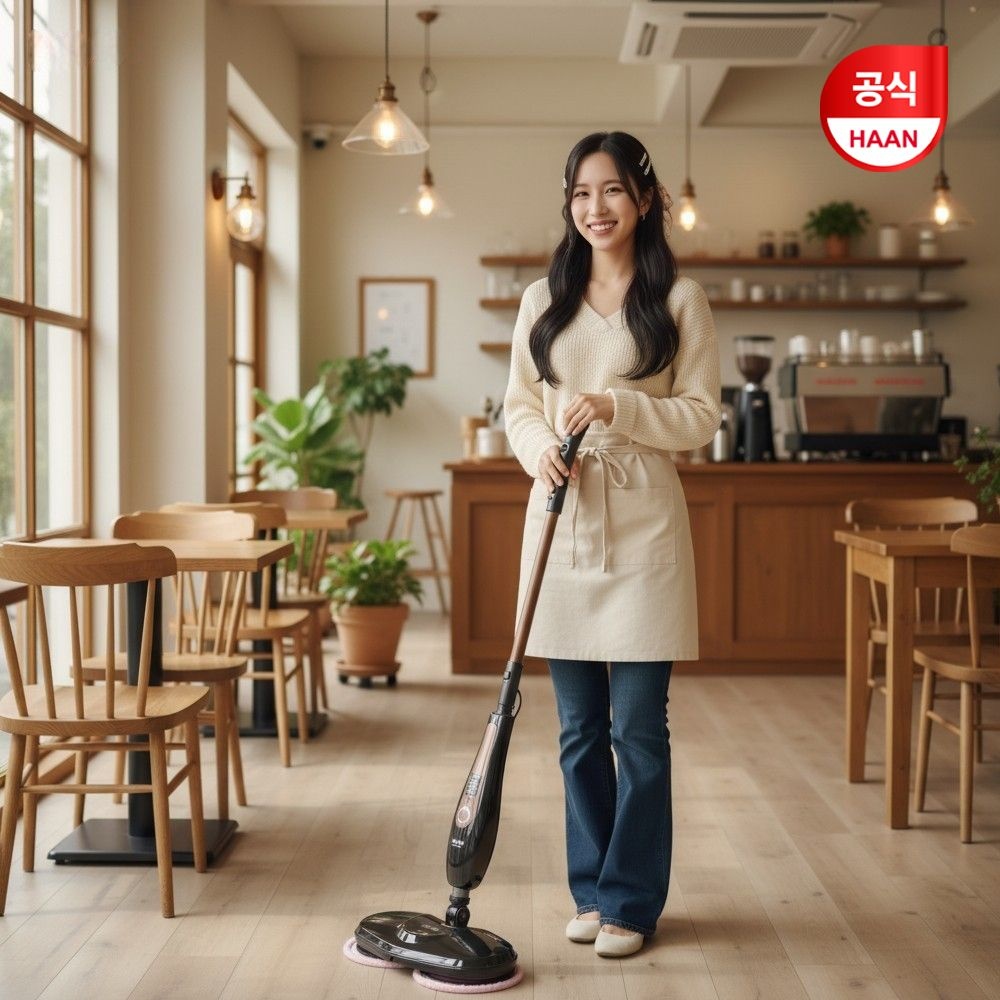 한경희생활과학 한경희 스위블 스팀 물걸레청소기 AM-7500BG [살균케어+물분사기능+트윈헤드]