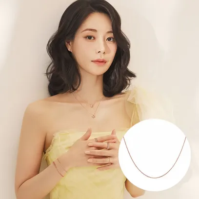 펠샤인(S) 14K 체인 목걸이(PG)(42cm)_282300425