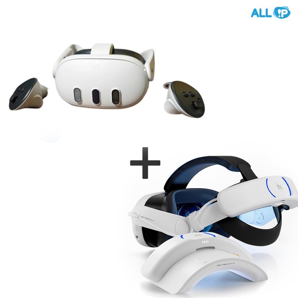 (현대Hmall) 메타 퀘스트 3 512GB meta quest 3 512GB+ BINBOK VR T3 플러스 고용량 배터리 헤드 스트랩 8000mAh 배터리