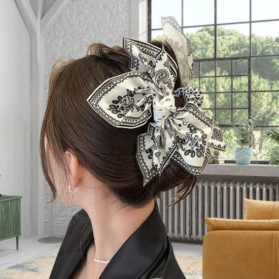 [아우트_64]듀얼 리본 페이호야 헤어집게 집게핀 URK-379