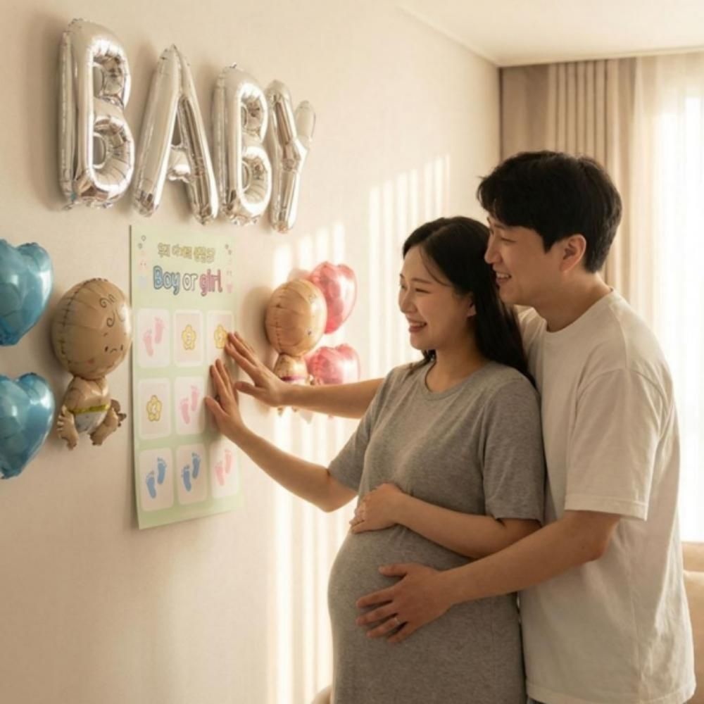 아기 성별공개 젠더리빌 빙고판 풍선 베이비샤워 파티 이벤트 임밍아웃
