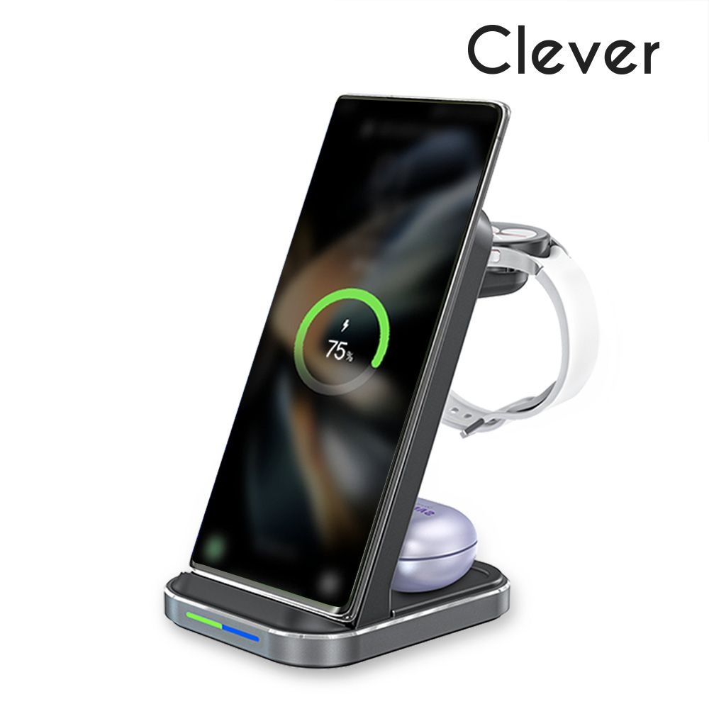 클레버 타키온 3in1 거치형 맥세이프 고속 멀티 무선충전기