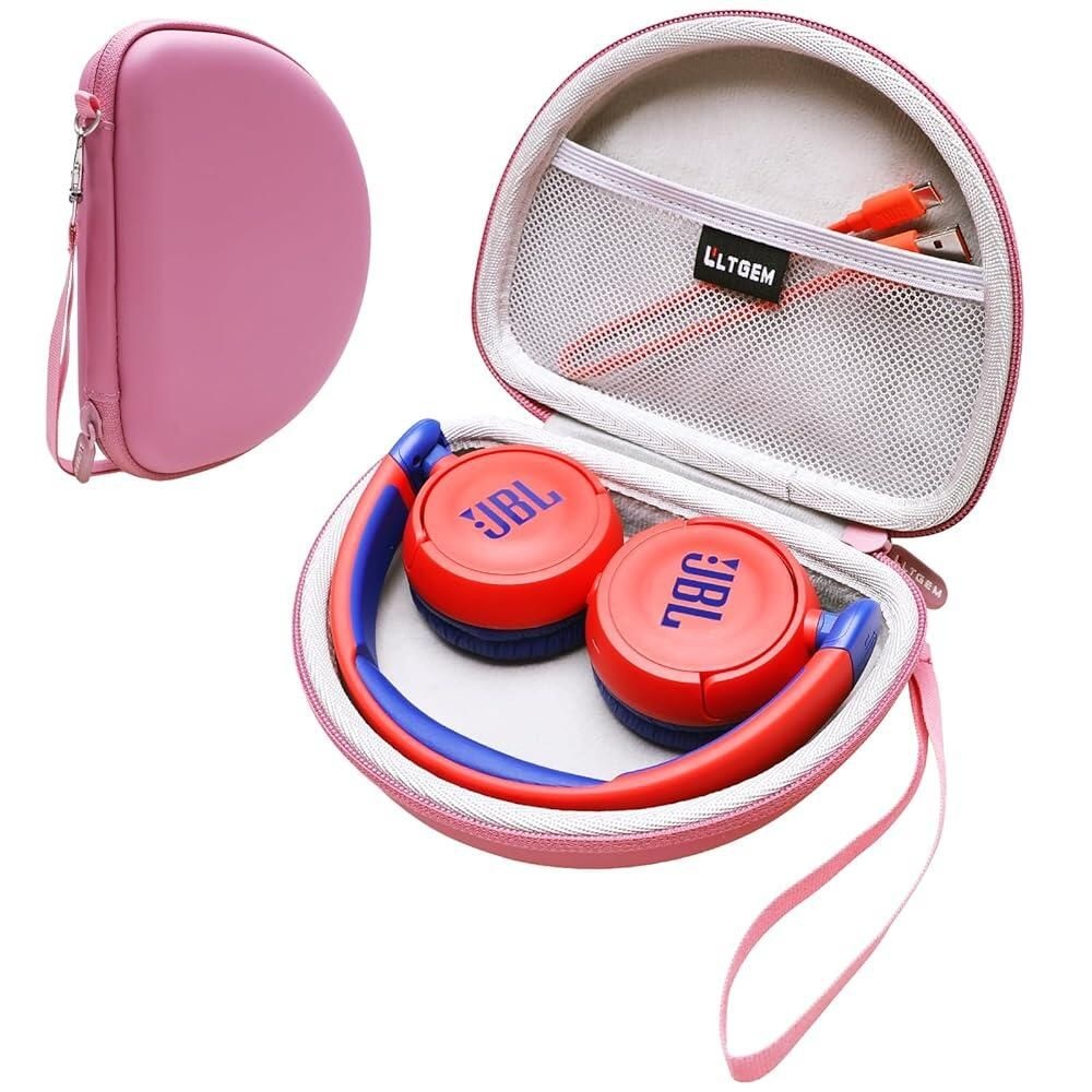 [해외] LTGEM JBL JR 310 / 주니어 320BT 300BT 무선 오버이어 노이즈 캔슬링 아동용 헤드폰과 호환 케이스 핑크케이스만 해당 247