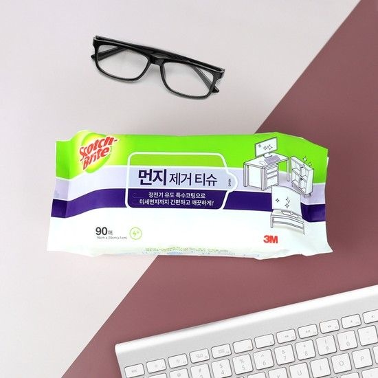 3M 스카치브라이트 먼지 제거 티슈 90매 / 미세먼지 청소티슈
