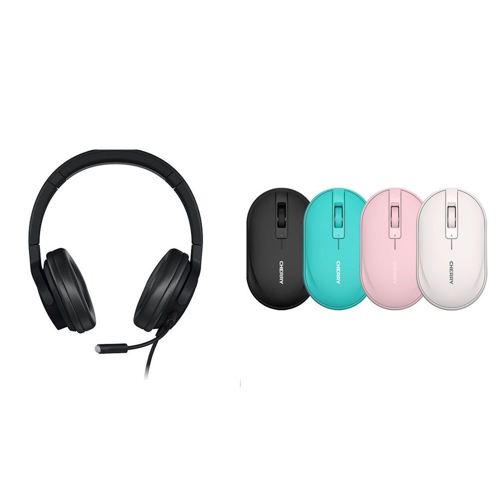 CHERRY 체리 헤드셋 HC2.2 GAMING + 블루투스 무선 마우스 MW5180 세트