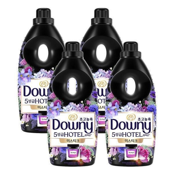 다우니 다우니 섬유유연제 퍼퓸 블랙 미스티크 향 1L 4개 570989
