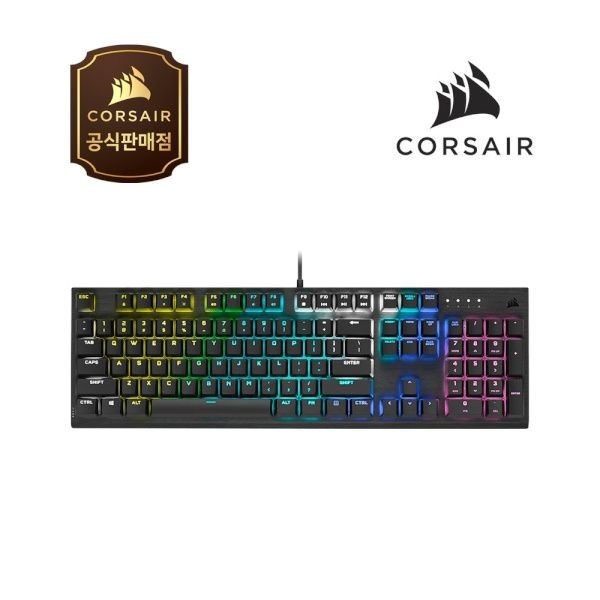UnKnown CORSAIR 유선 기계식 키보드, K60 Pro RGB 104키, 비올라축 블랙 USB