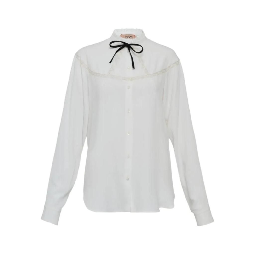넘버투애니원 N21 러플 레이스 디테일 블라우스 PF25G06251111102 TP443846145