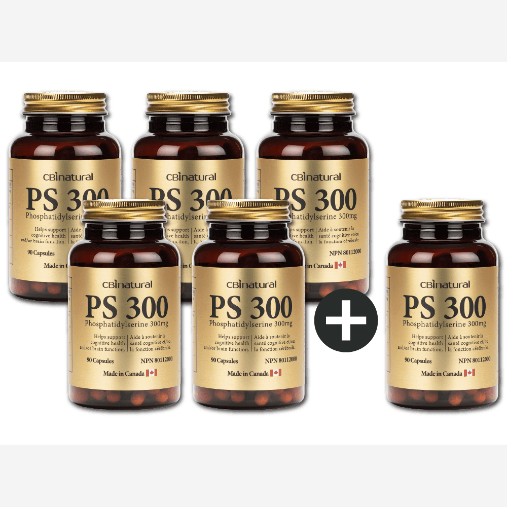 (5+1)캐나다 고순도 포스파티딜세린 300mg,90캡슐, 집중력, 인지력, 기억력, 두뇌 집중 케어
