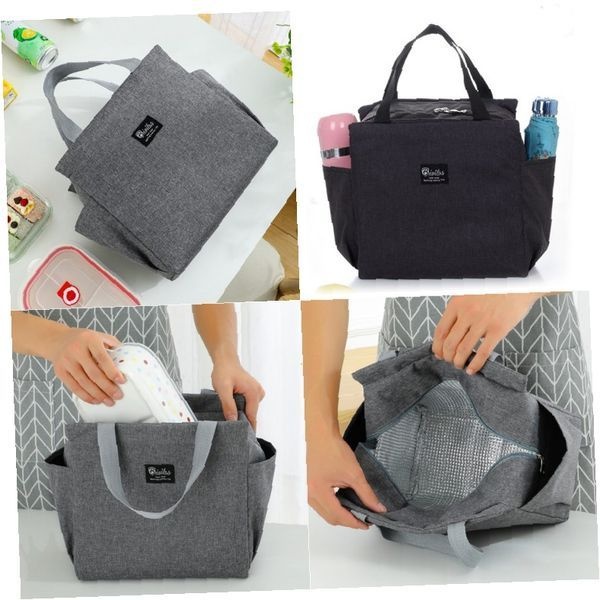 보온 보냉 기능 사이드 포켓 런치백 도시락 가방 직장인 학생 점심 휴대용 토트백