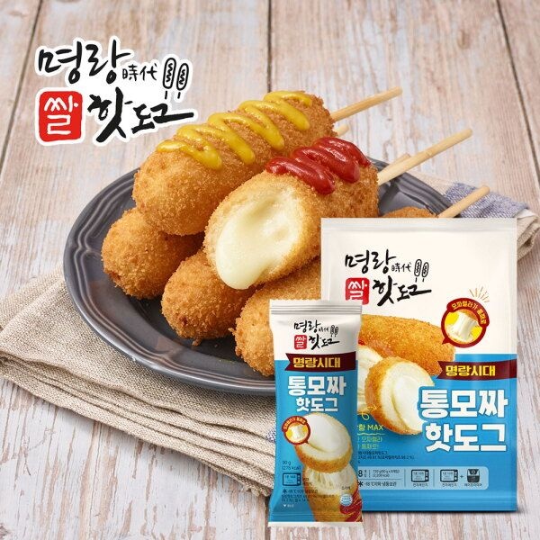 명랑시대외식청년창업협동조합 [명랑핫도그] 통모짜 핫도그 720g x 1팩 (8개입)