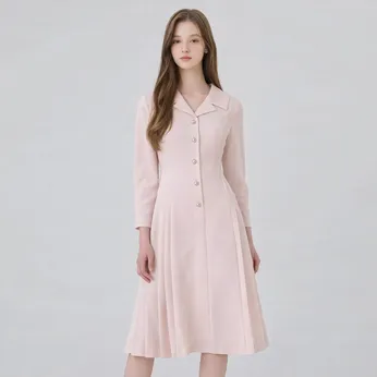 chinese dress ladies BUNJANG] Kenneth Lady Pleats Point Collar Dress (Size 55) /     HALLYUSUPERSTORE