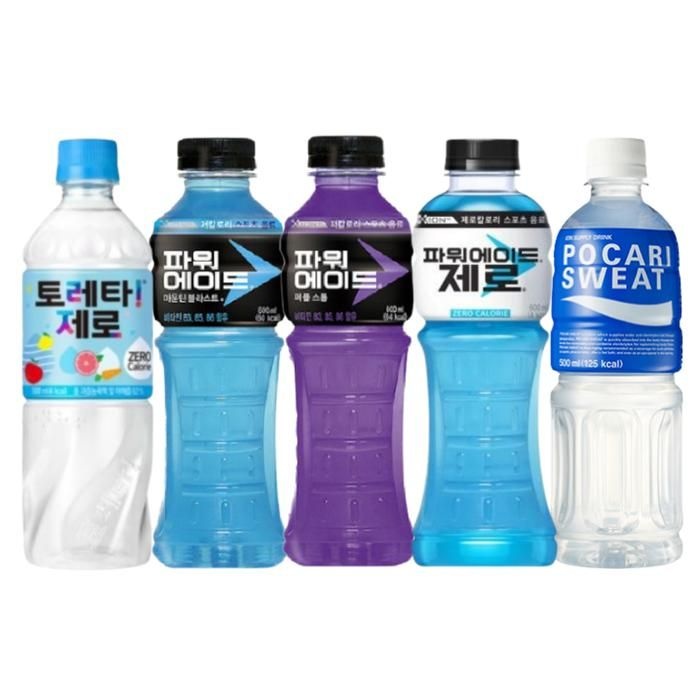 한번에먹자 500~600ml 5종 각 4개씩 / 토레타제로+파워에이드 3종+포카리스웨트 / 상세페이지 참조