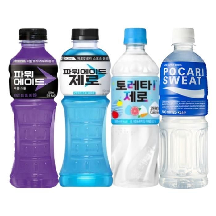 한번에먹자 500~600ml 4종 각5개씩 / 토레타 제로+파워에이드 퍼플스톰+파워에이드 제로+포카리스웨트