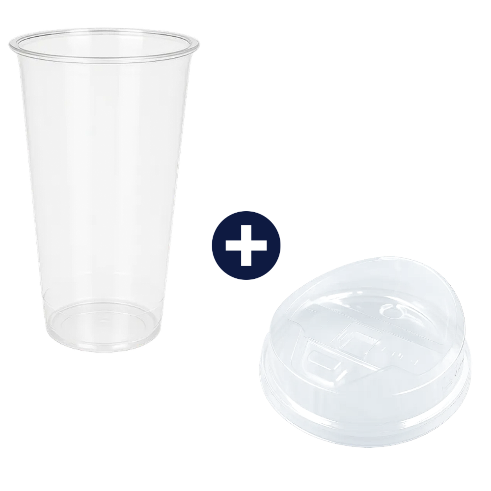 580ml 카페잔 커피용기 22온스 92파이 아이스컵 머그롱개폐리드 세트 100개