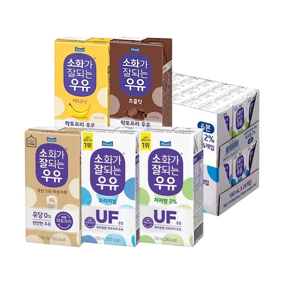 소화가잘되는우유 오리지널/저지방 外 5종 190ml 48팩