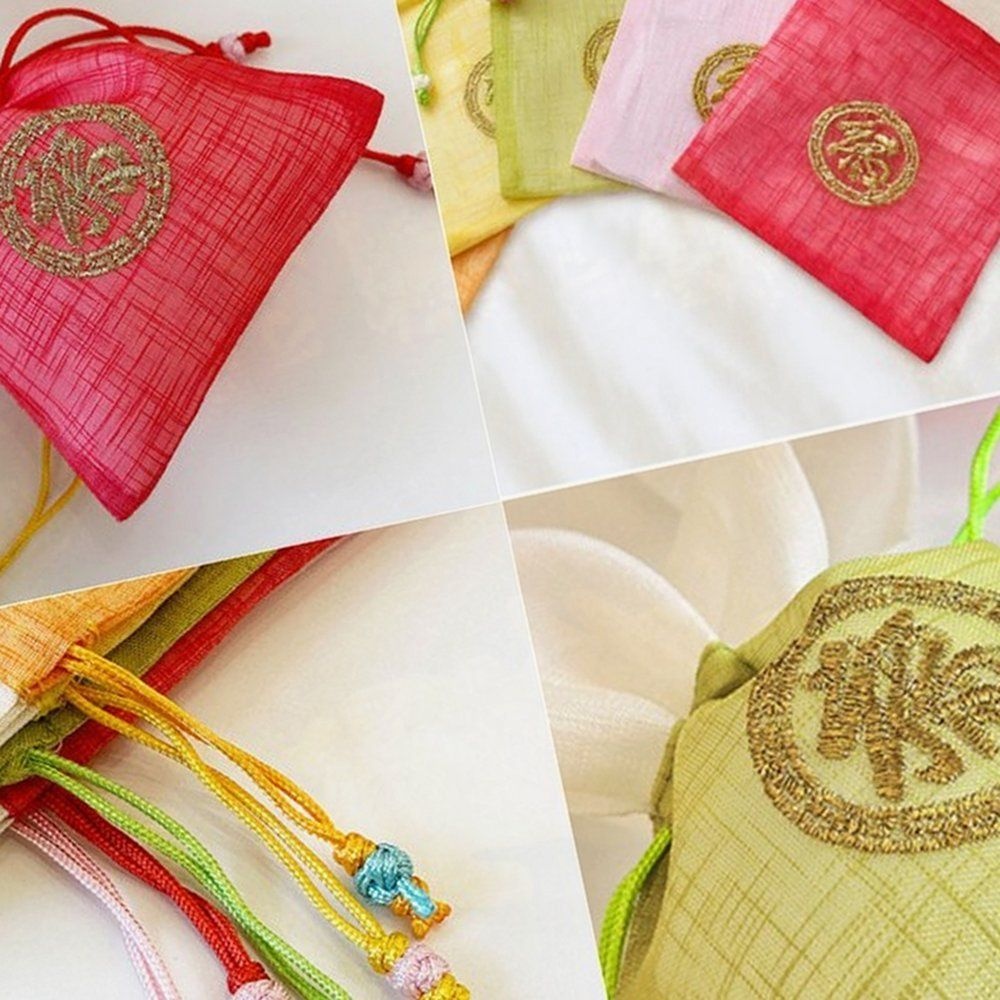 복주머니 한자 자수 전통 명절 선물 포장 복 설날 추석