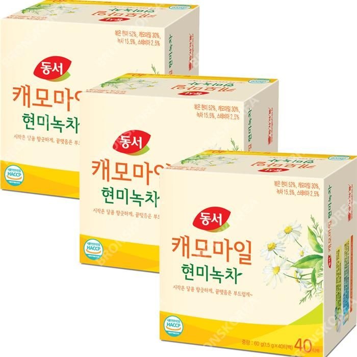 동서 캐모마일 현미녹차 40T X 3개/일회용 티백