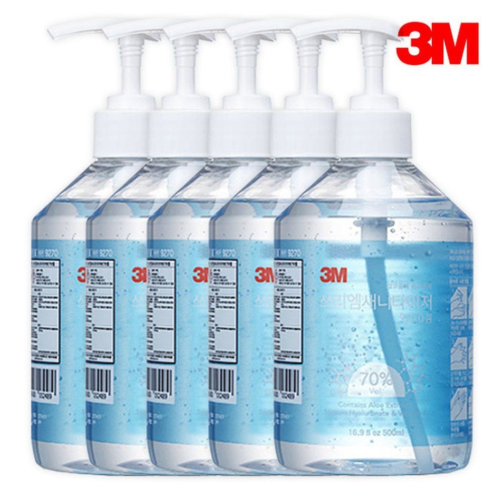 3M 응원 연결 파워 70 손소독제 새니타이저 에탄올 3M 9270 500ml 5개