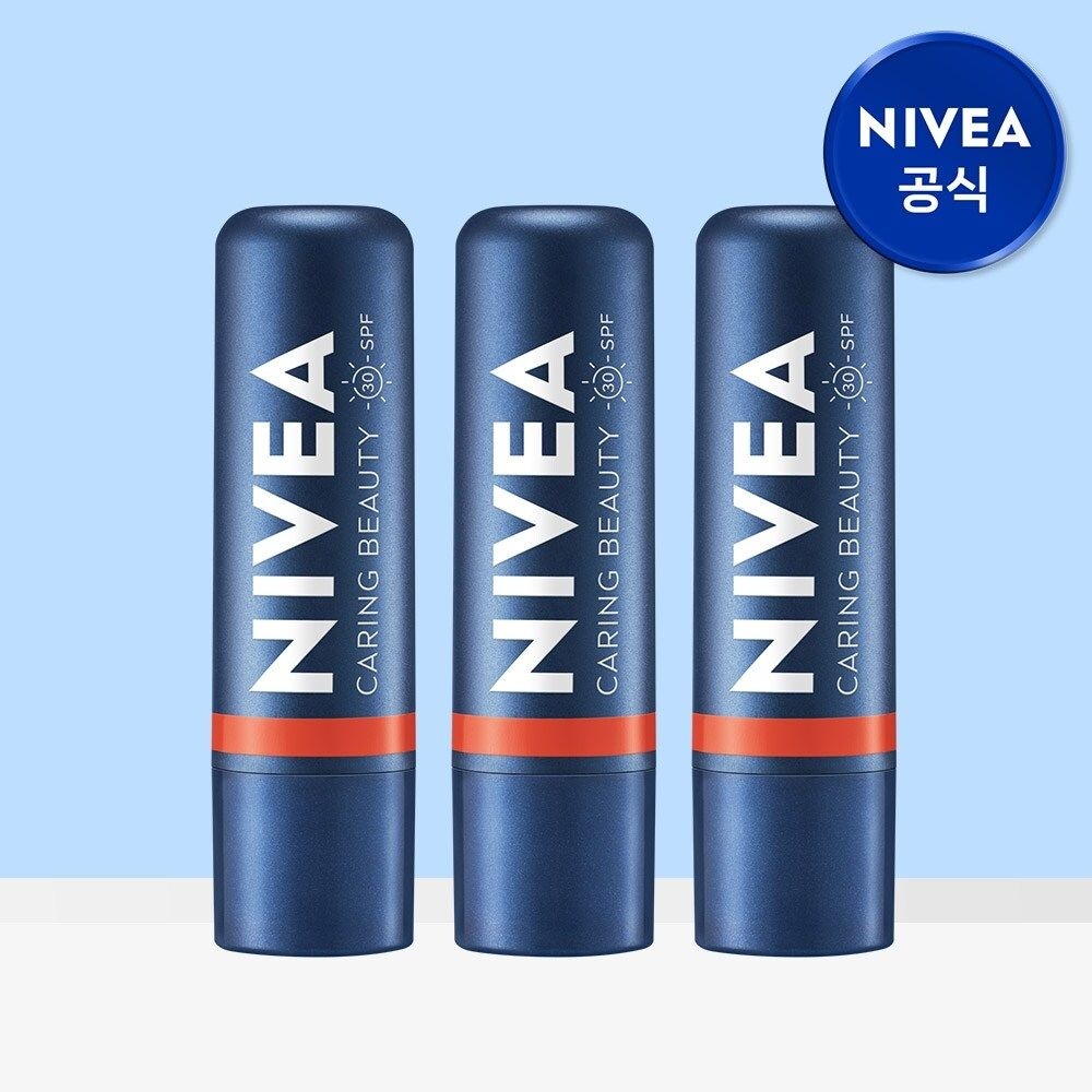 Beiersdorf Co. Ltd. 니베아 케어 앤 컬러 립밤 크림코랄 4.8g 3개