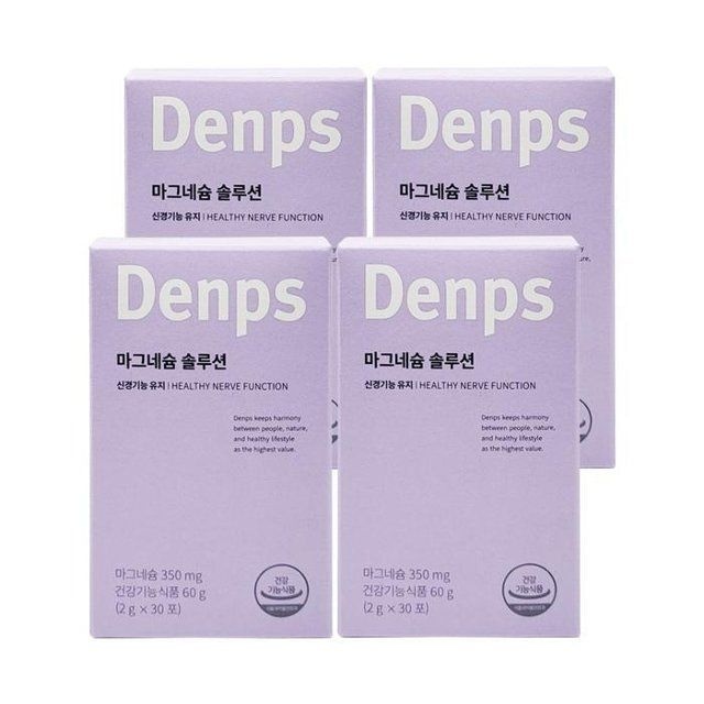 덴프스 마그네슘 솔루션 2g x 30포 피로회복 도움 4개 Ss
