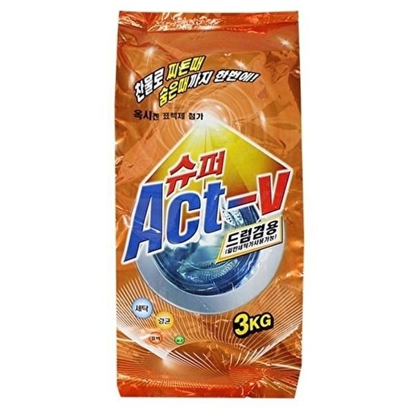 고품질 세탁기 세탁 겸용 액트브이 3kg 드럼 세제 슈퍼 가루세탁세제 대용량가루세제 WFLX9IC