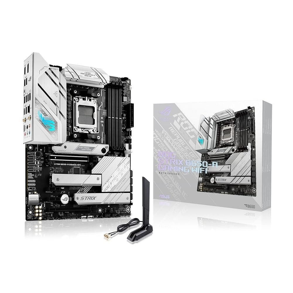[해외] ASUS ROG Strix B650-A Gaming WiFi AMD B650 AM5 Ryzen Desktop 9000 8000 & 7000 ATX 마더보드, 12 + 2 파워 스테이지, DDR5, 3x M.2 슬롯, PCIe
