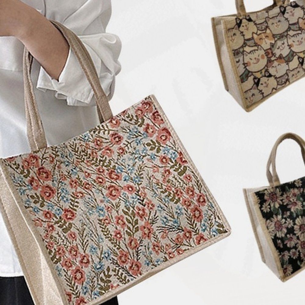토트백 숄더 여성 패턴 꽃무늬 캔버스 쇼핑 직장인 데일리