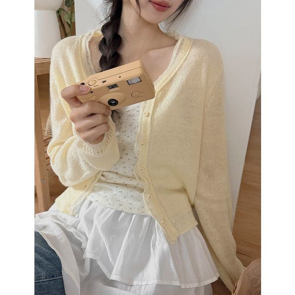 공구우먼 제작 라블리 여리한 브이넥 가디건 86582 빅사이즈 여성의류