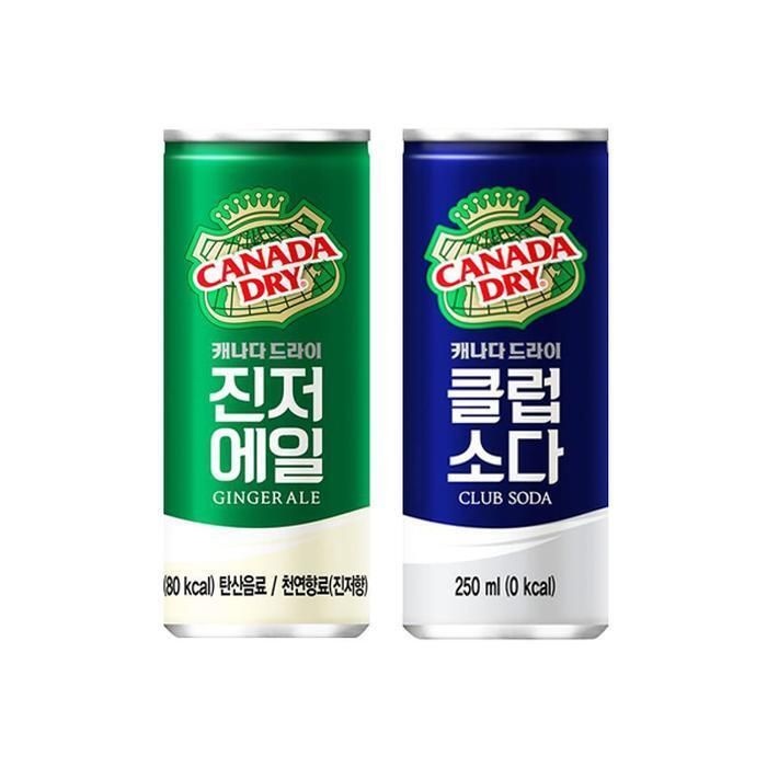 [패션플러스][코카콜라]무료배송 캐나다드라이 진저에일+클럽소다 250mlx30개 (11475434)