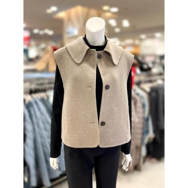 [트리아나(아울렛)] 소고 세이브존01 카라넥 핸드메이드 울 혼방 베스트 TI4VA01_GY