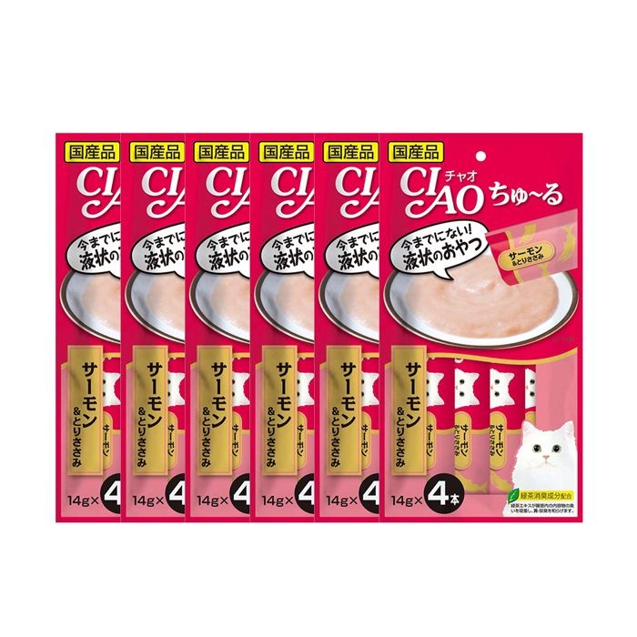 이나바 챠오츄르 닭가슴살&연어 4P [SC-146]X6봉/고양이간식